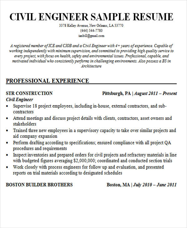 civil engineering student resume3