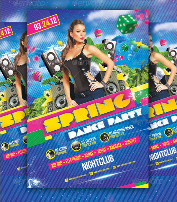 spring dance party flyer