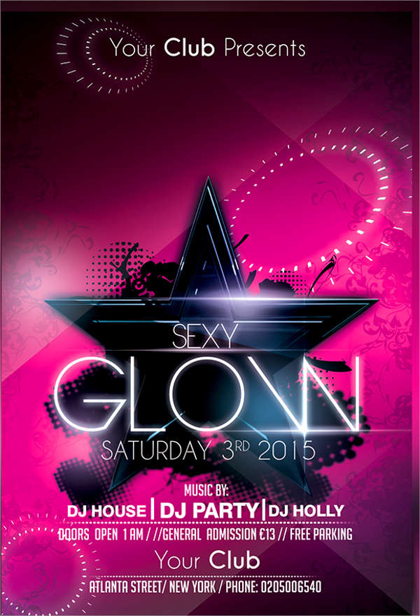 glow party flyer