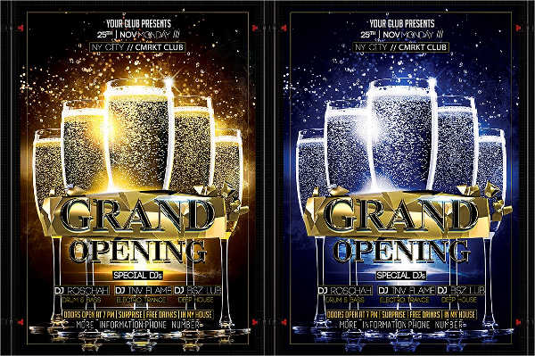 club grand opening party flyer