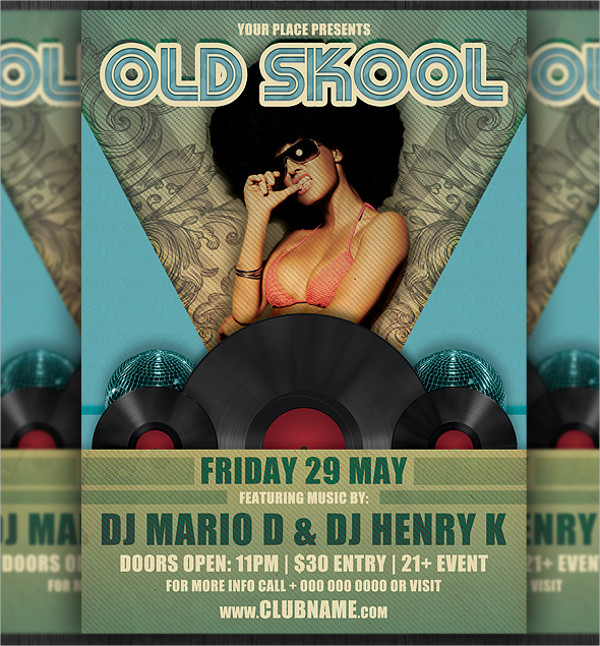 Old School House Party Flyer
