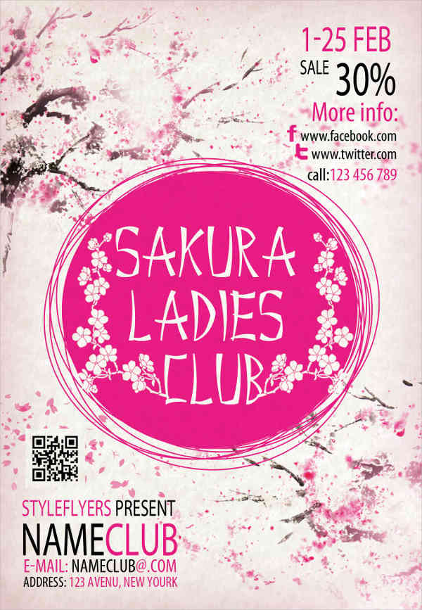 ladies club party flyer