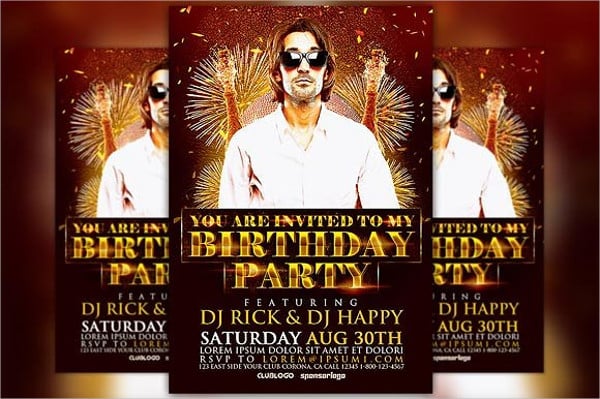 birthday party club flyer