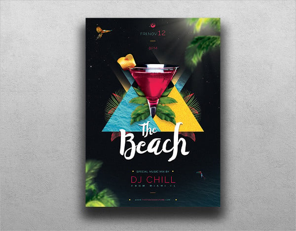 free beach party flyer