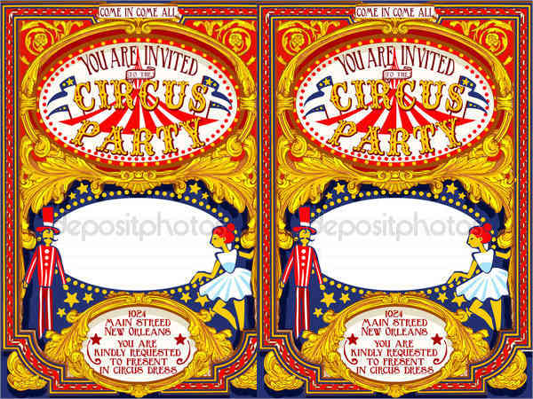carnival circus party flyer