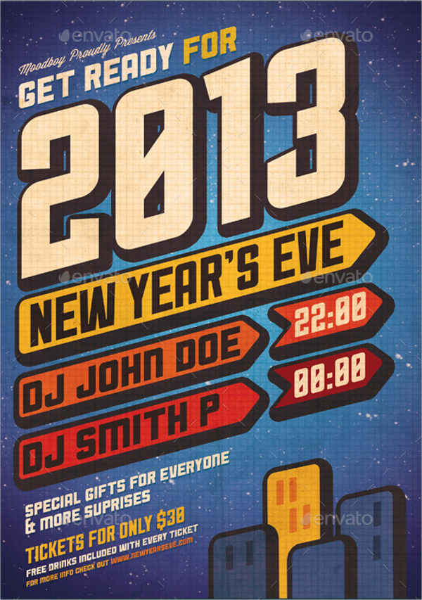 urban new year party flyer