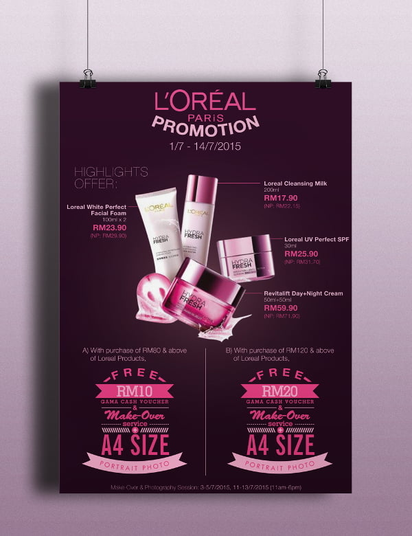 cosmetic ad promotion poster