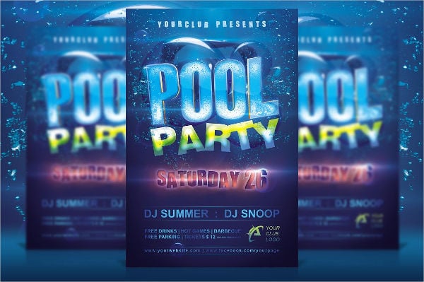 pool opening party flyer