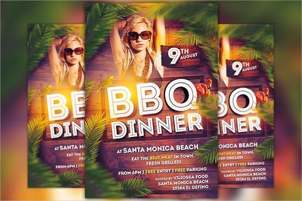 bbq dinner party flyer