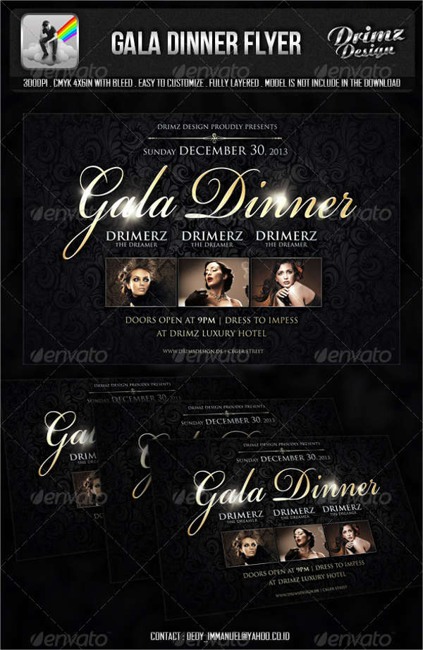 gala party dinner flyer
