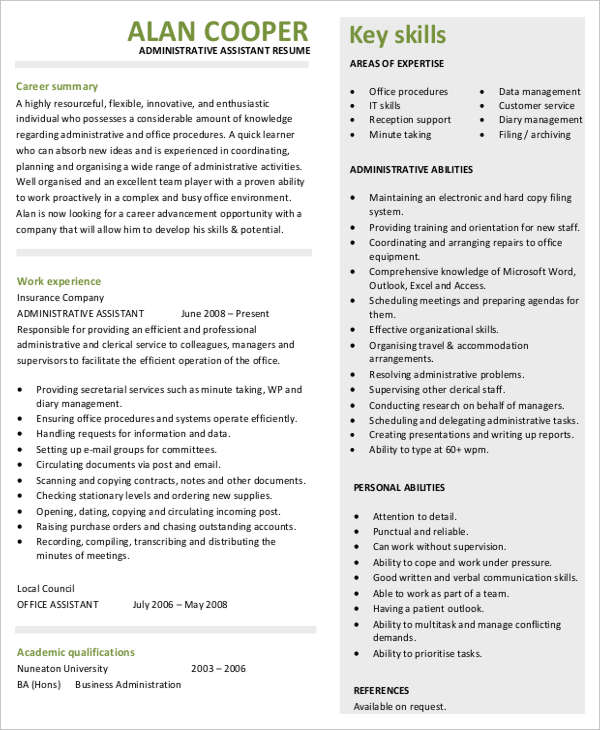 administrative assistant resume sample2