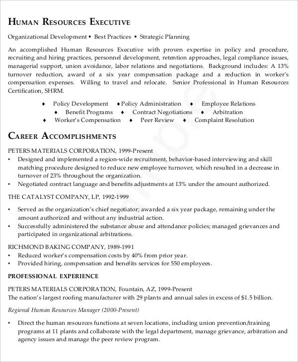 hr executive resume in pdf1