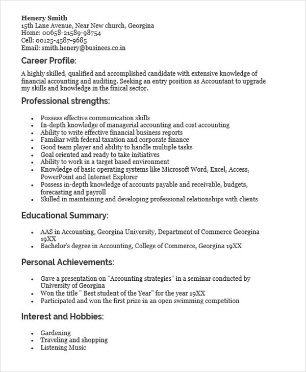 Sample Resume For Fresh High School Graduates With No Experience Free 