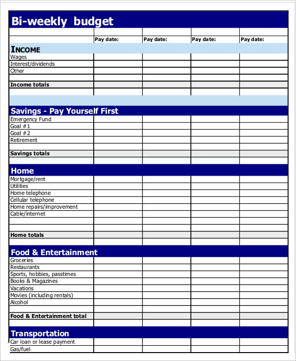Bi Weekly Budget Excel Template from images.template.net