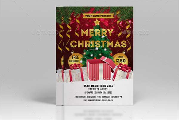 christmas holiday invitation flyer