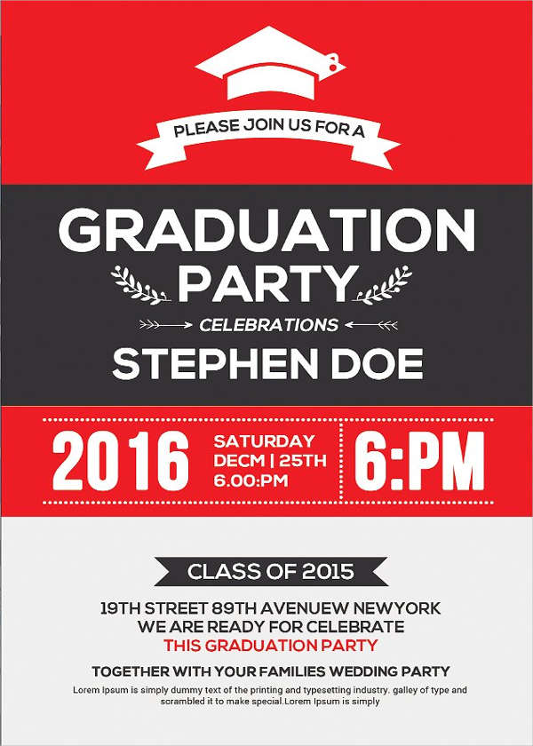 college graduation invitation flyer