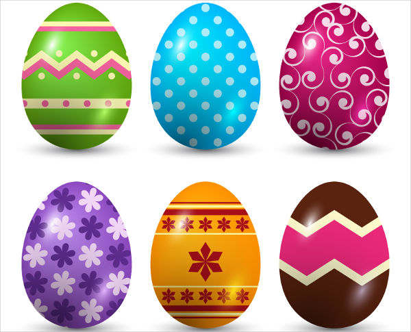 8 Easter Egg Templates PSD AI