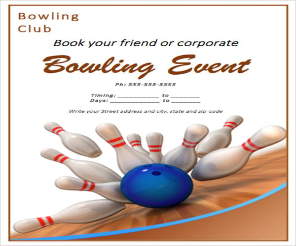 team building bowling event flyer