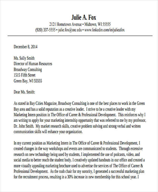 professional business resume cover letter