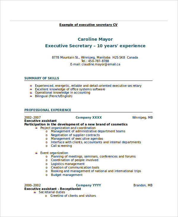 24-printable-executive-resume-templates-pdf-doc