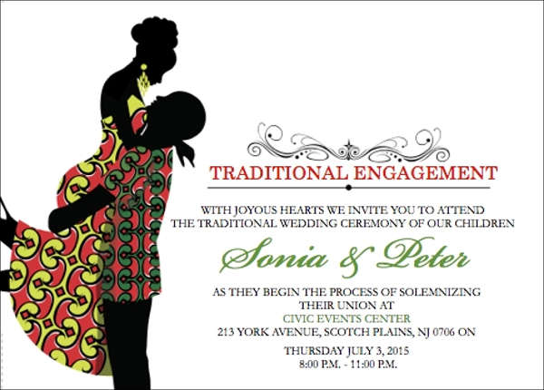 traditional engagement invitation card