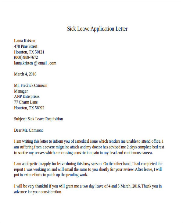 How to write an application letter for annual leave