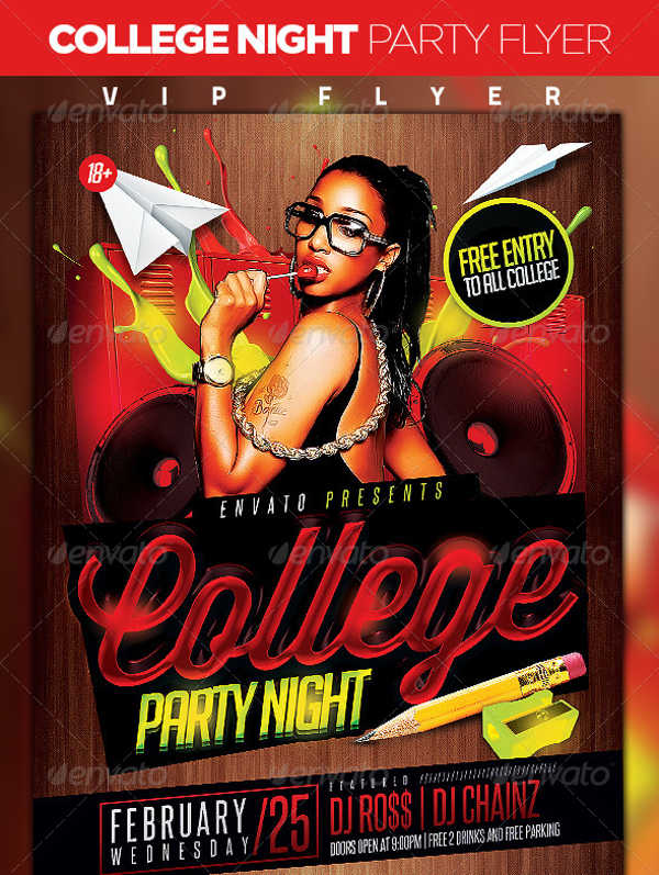 college night party flyer