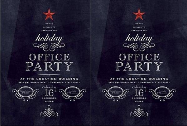 holiday office party flyer