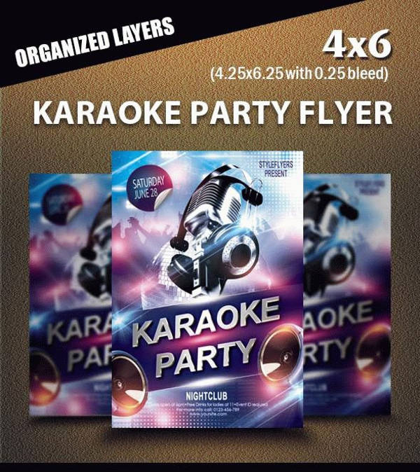 karaoke music party flyer