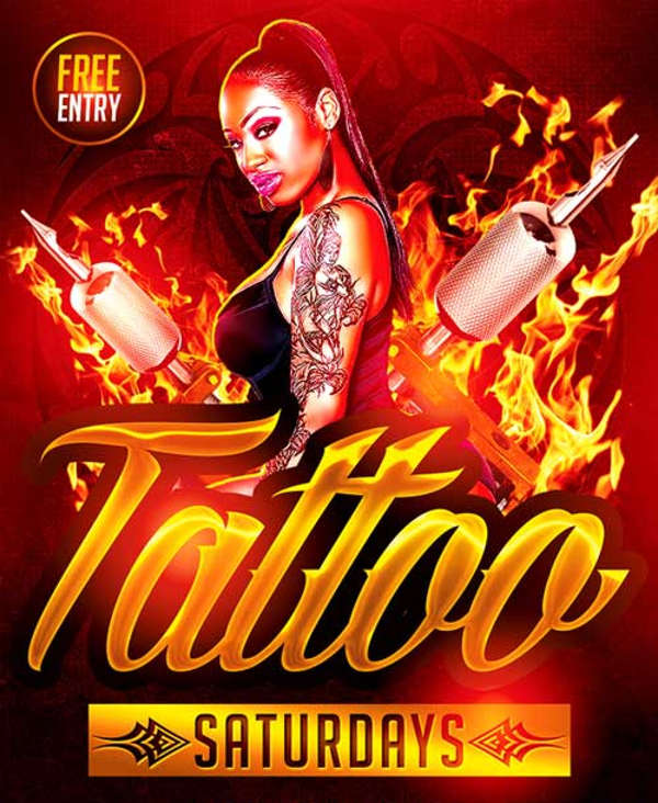 childrens tattoo party flyer