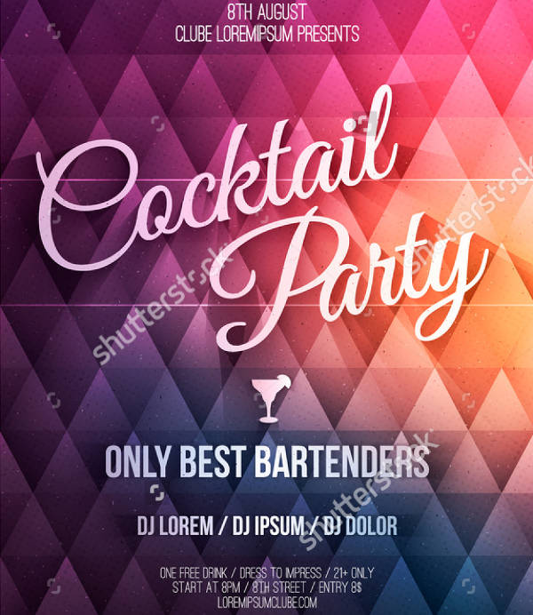 cocktail party promotion flyer