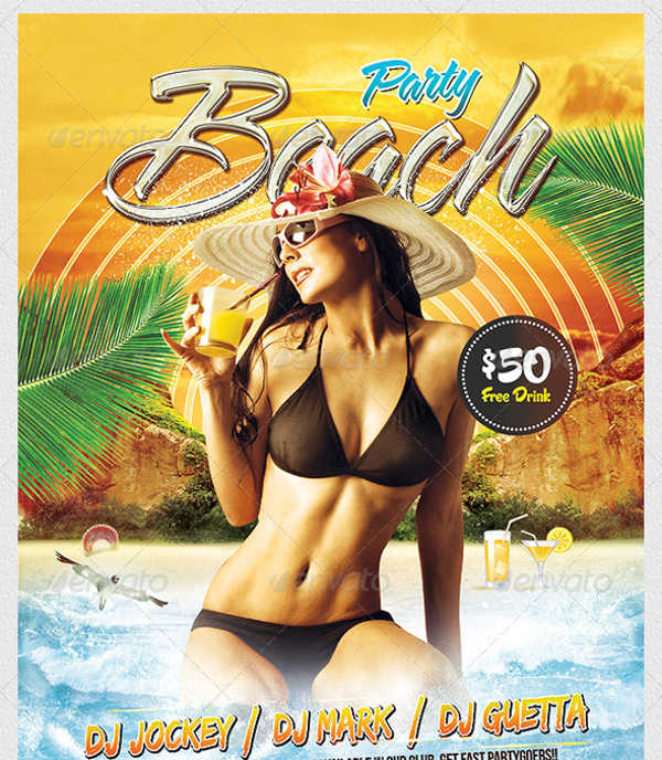 beach party a5 flyer