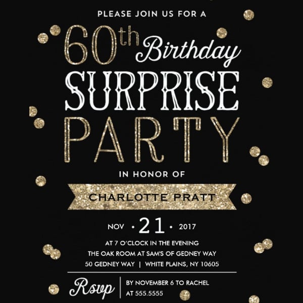 surprise party invitation card