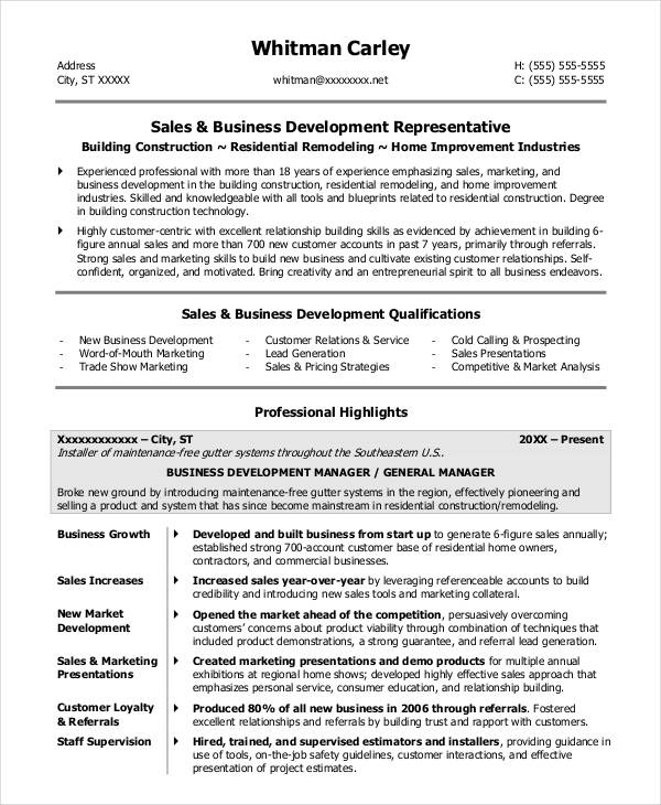 small business owner resume sample