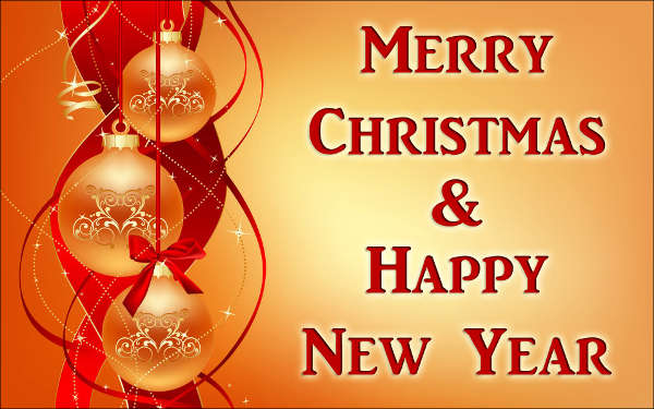christmas and new year greeting card