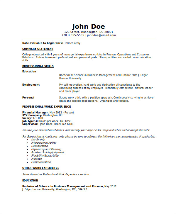 Best Business Resume - 30+ Free Word, PDF Document Download