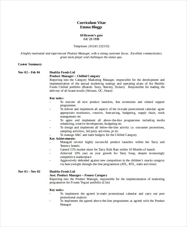 Manager Resume sample Template - 48+ Free Word, PDF Documents Download