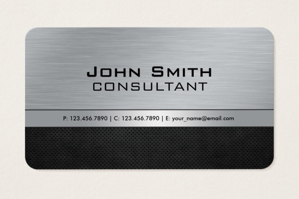 metal real estate business card