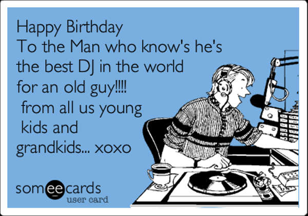 funny dj birthday card