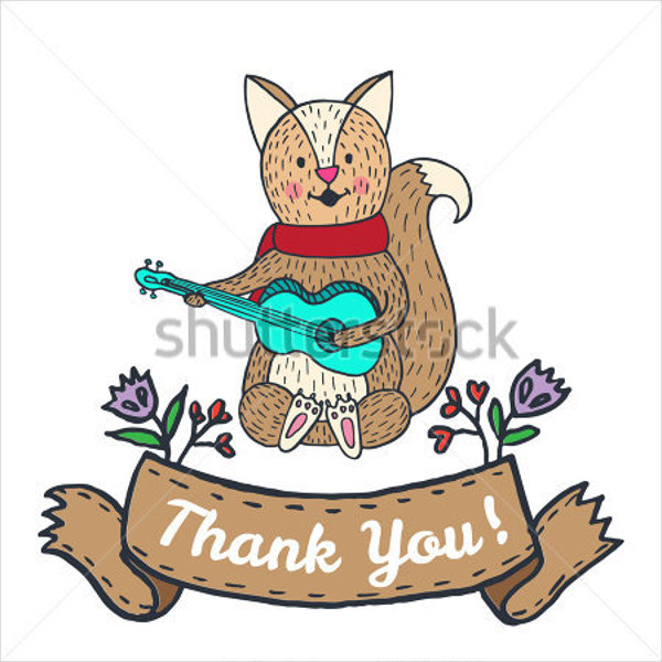childrens song thank you card