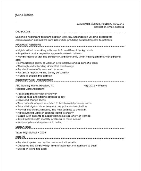 health education assistant resume