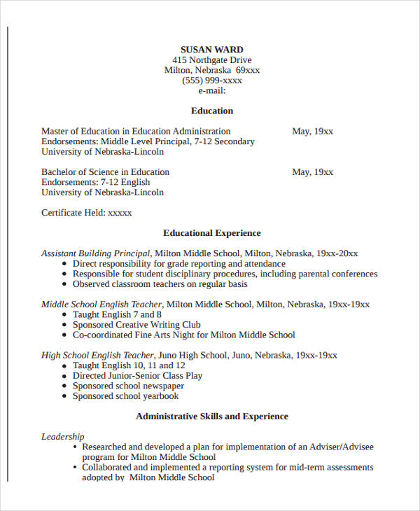 22 Education Resume Templates Pdf Doc 