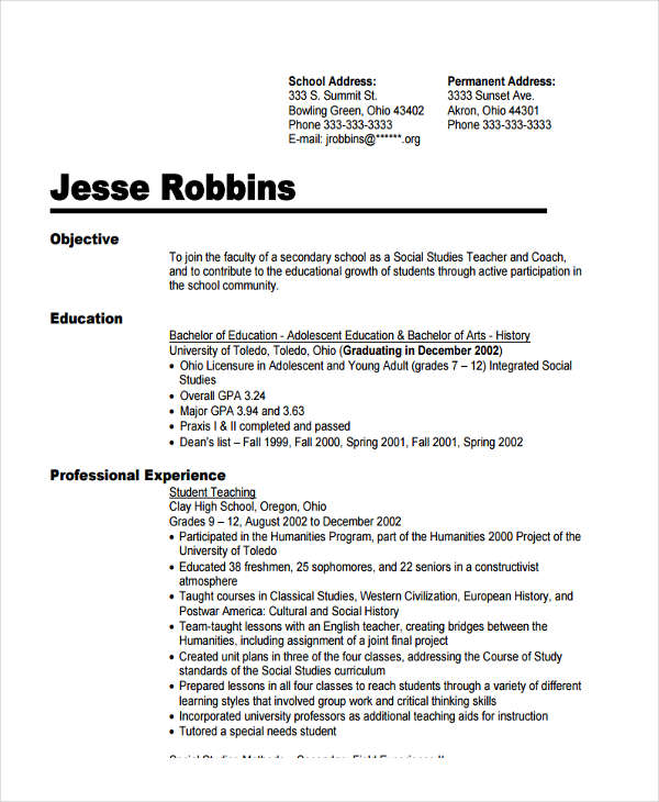 22+ Education Resume Templates PDF, DOC