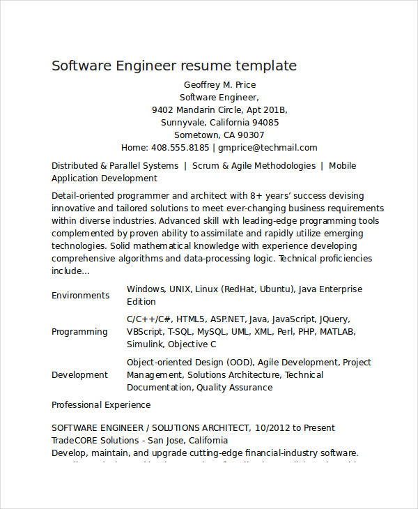 software engineering resume example2