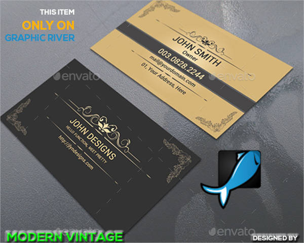 vintage modern business card