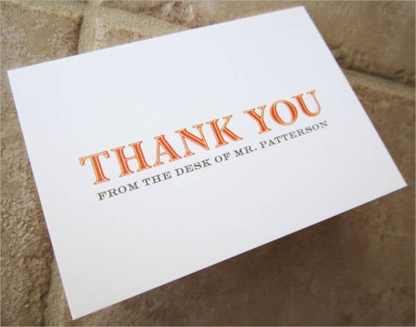 professional business thank you card