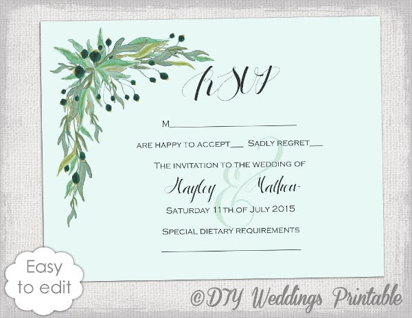 diy wedding acceptance card