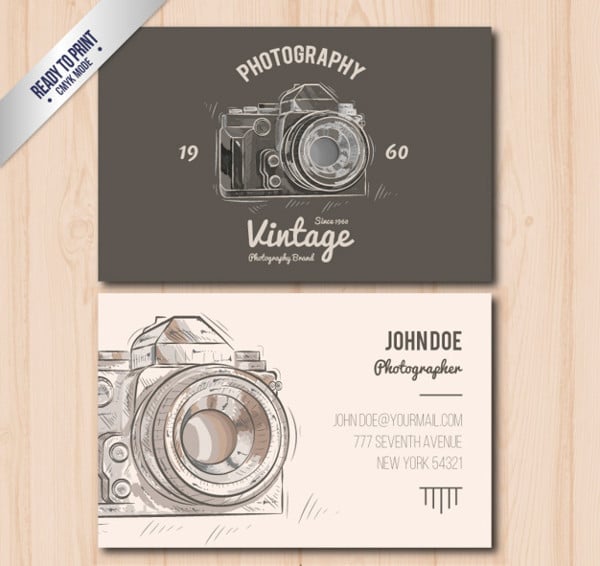 vintage photography business card