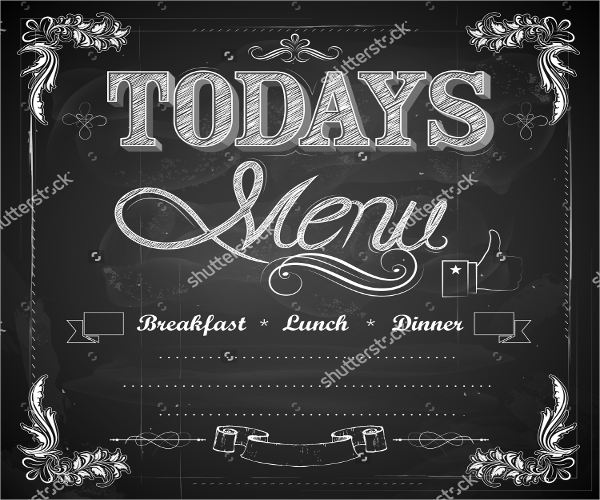 personalized chalkboard lunch menu