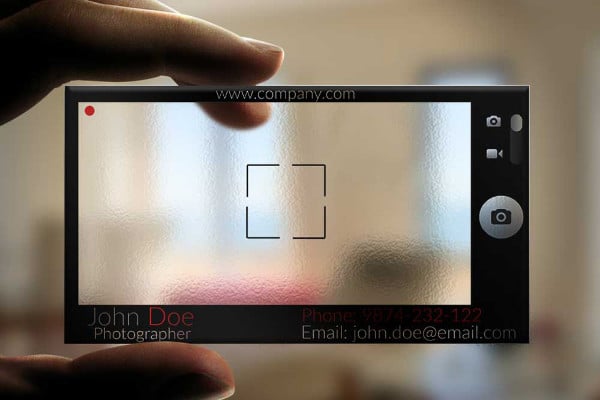 transparent photography business card